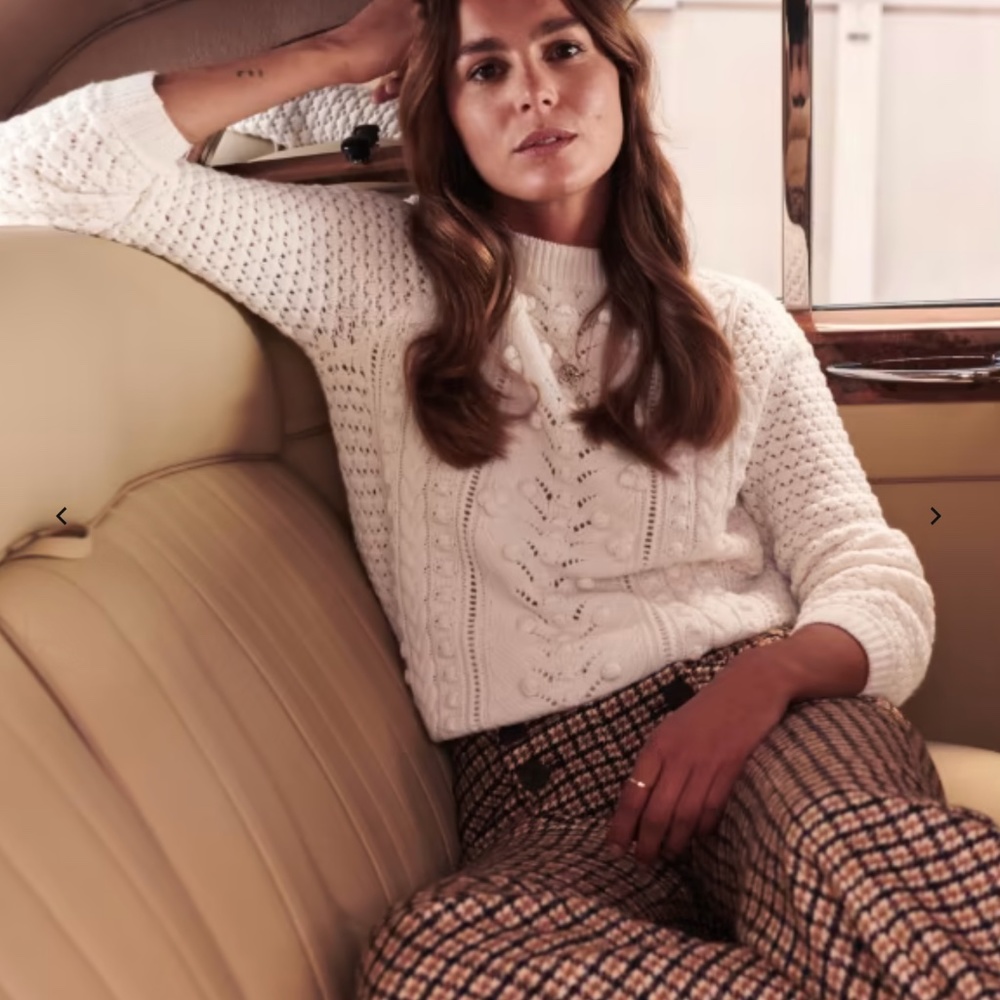 Sezane Rob Pom-Pom sweater in Ecru size M